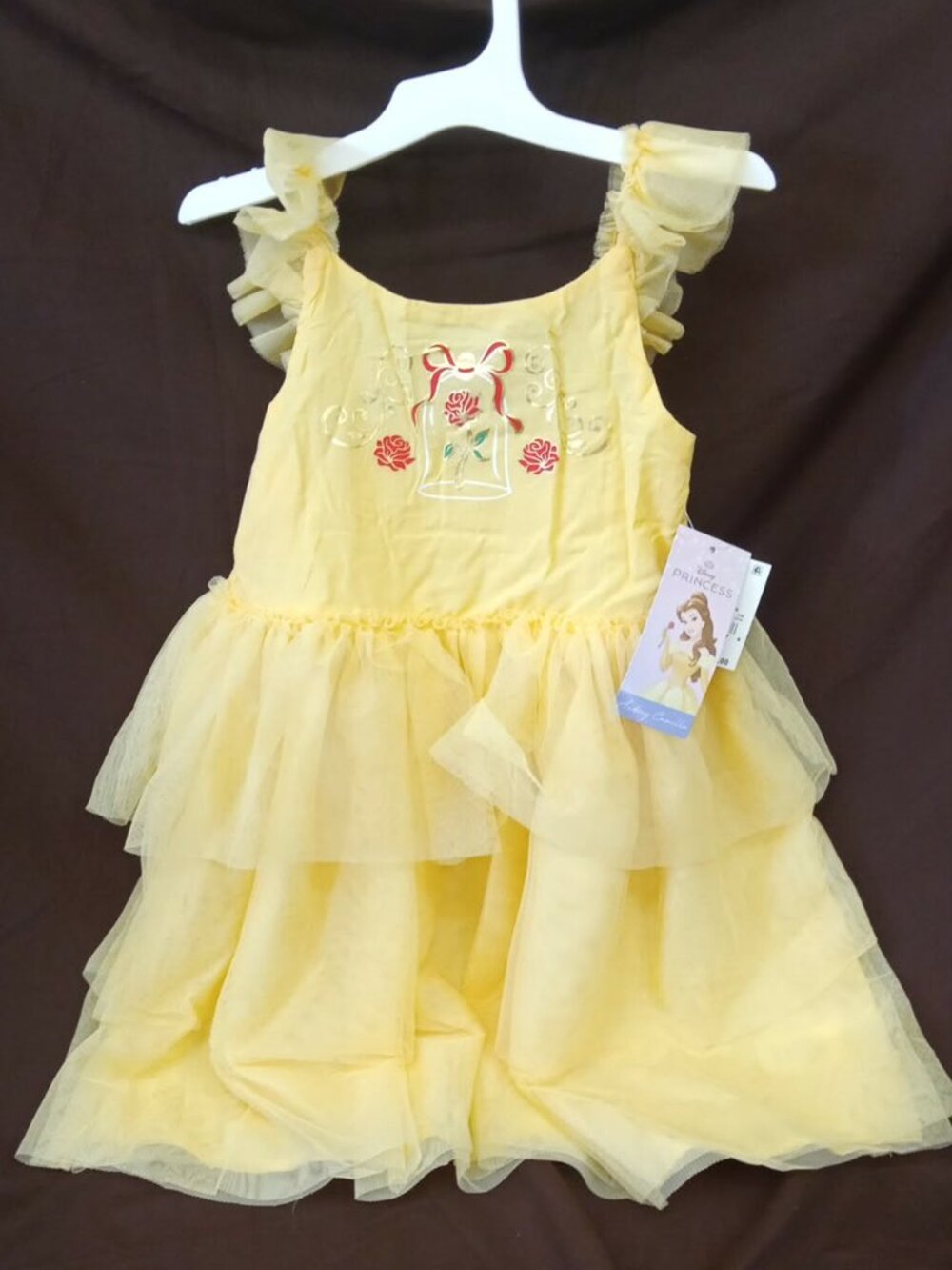 Disney Princess Belle Yellow Tulle Dress Girls Size 5T New With Tags